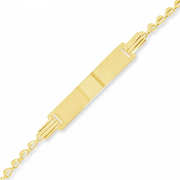 10K Yellow Gold Baby & Toddler Fancy ID Bracelet