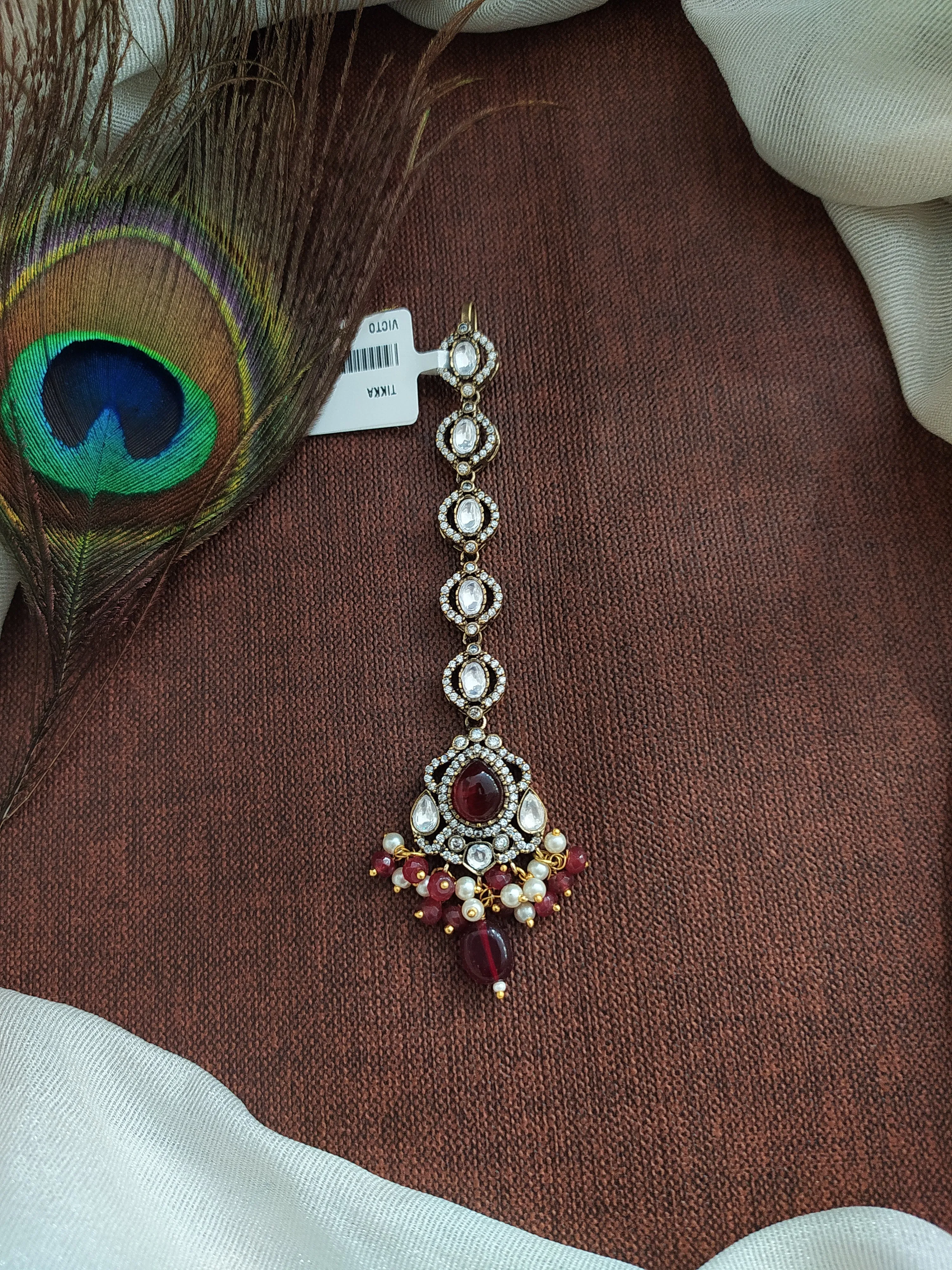A Timeless Symphony Of Beautiful Victorian Diamond Polki Kundan Tikka Collection
