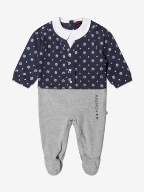 Aigner Baby Boys Cotton Logo Babygrow