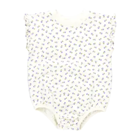 Baby Girls Organic Sweatshirt Bubble - Tiny Purple Roses
