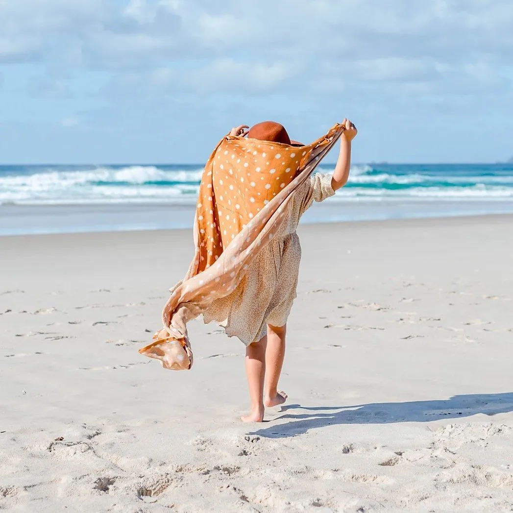 Bamboo   Cotton Muslin Swaddle Wrap | Ginger - Palm Print