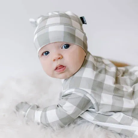 BELAN J Knotted Hat - Sage Plaid