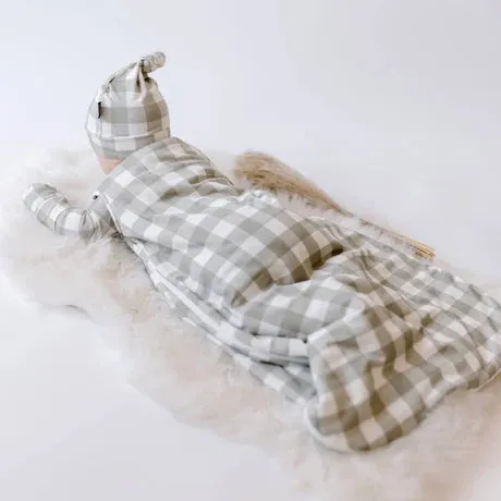 BELAN J Knotted Hat - Sage Plaid