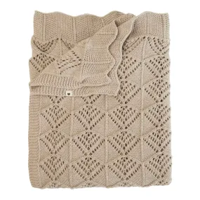 Bibs - Knitted blanket, 100% organic cotton, wavy vanilla