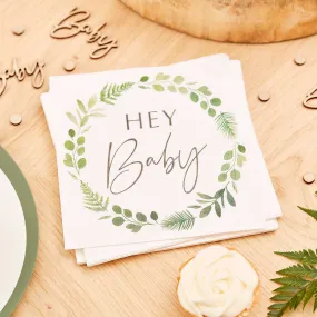 Botanical Baby Hey Baby Botanical Napkins 18 cm W x 17 cm H
