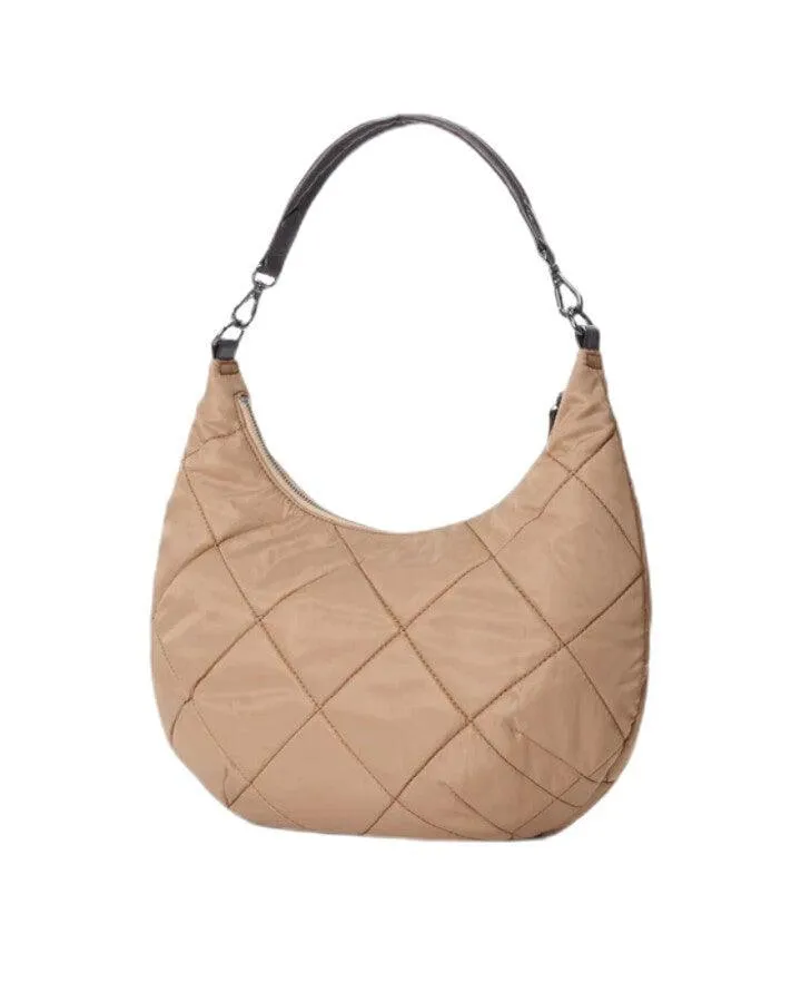 Caramel Quilted Bowery Shoulder Bag