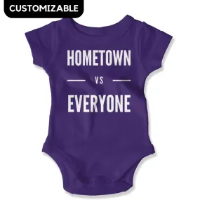 Customizable Hometown vs Everyone Baby Onesie