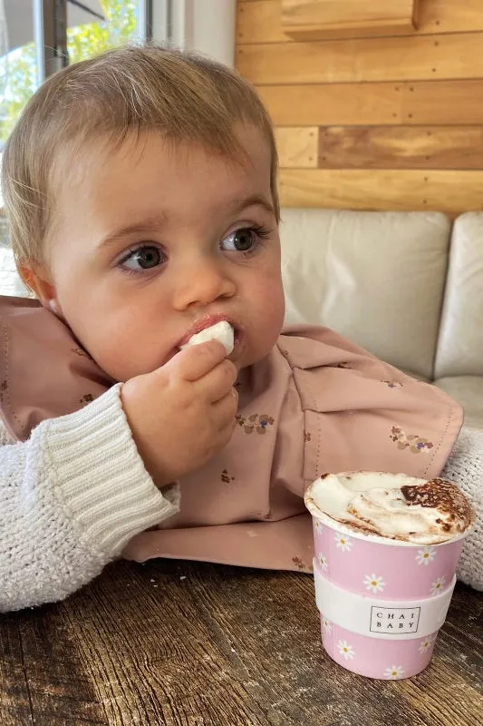 Delightful Pink Daisy Babyccino   Fluffy Cup