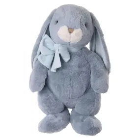 DUSTY BLUE PLUSH BUNNY WITH BOW