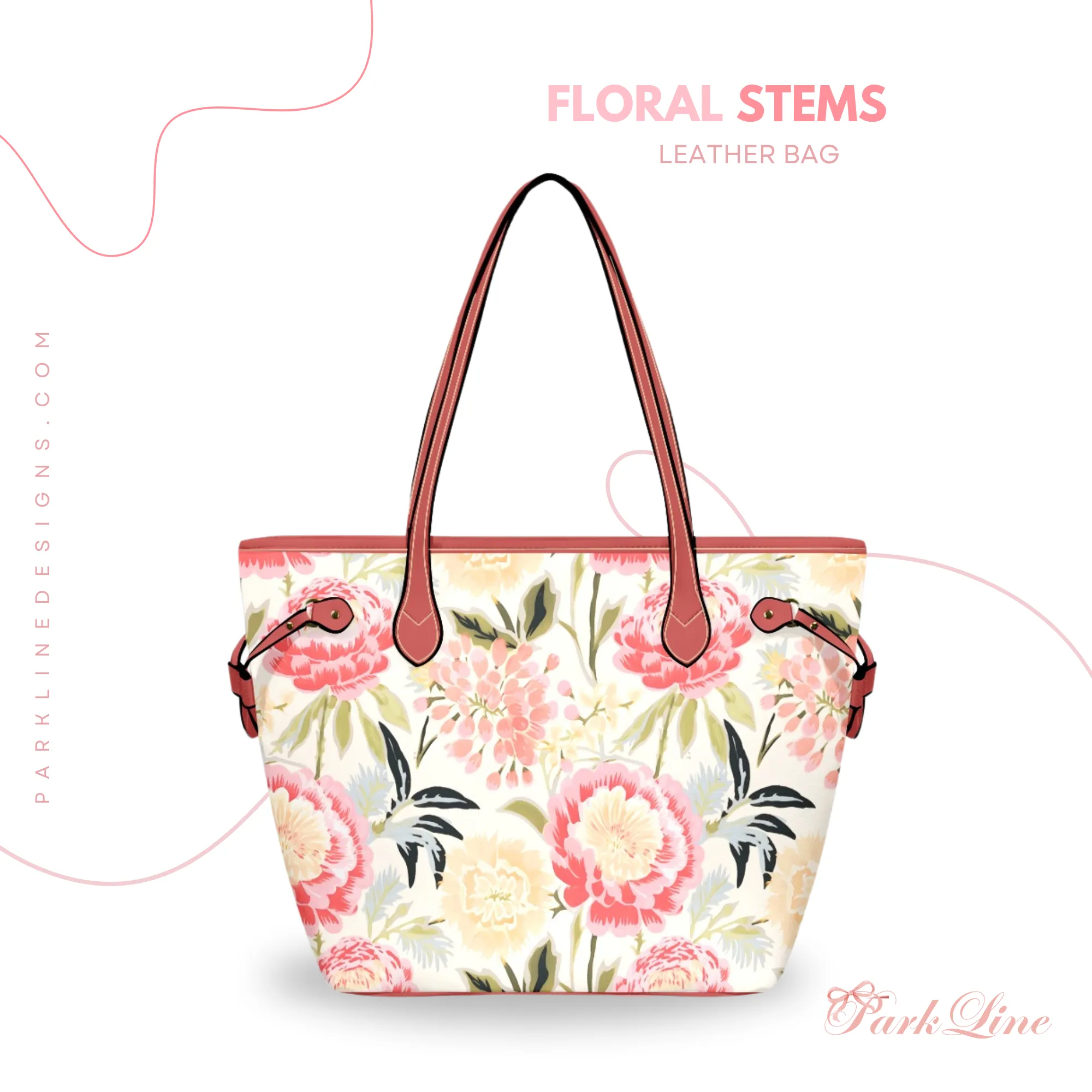 Dusty Rose Floral Leather Bag | Perfect Gift for Her | Elegant & Durable Fashion Tote