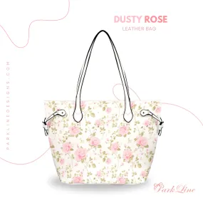 Dusty Rose Floral Leather Bag | Perfect Gift for Her | Elegant & Durable Fashion Tote