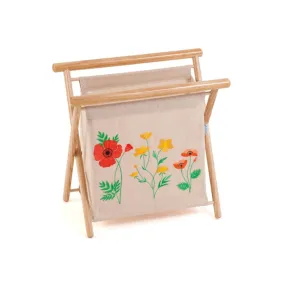 Embroidered Wildflowers Folding Knitting Bag