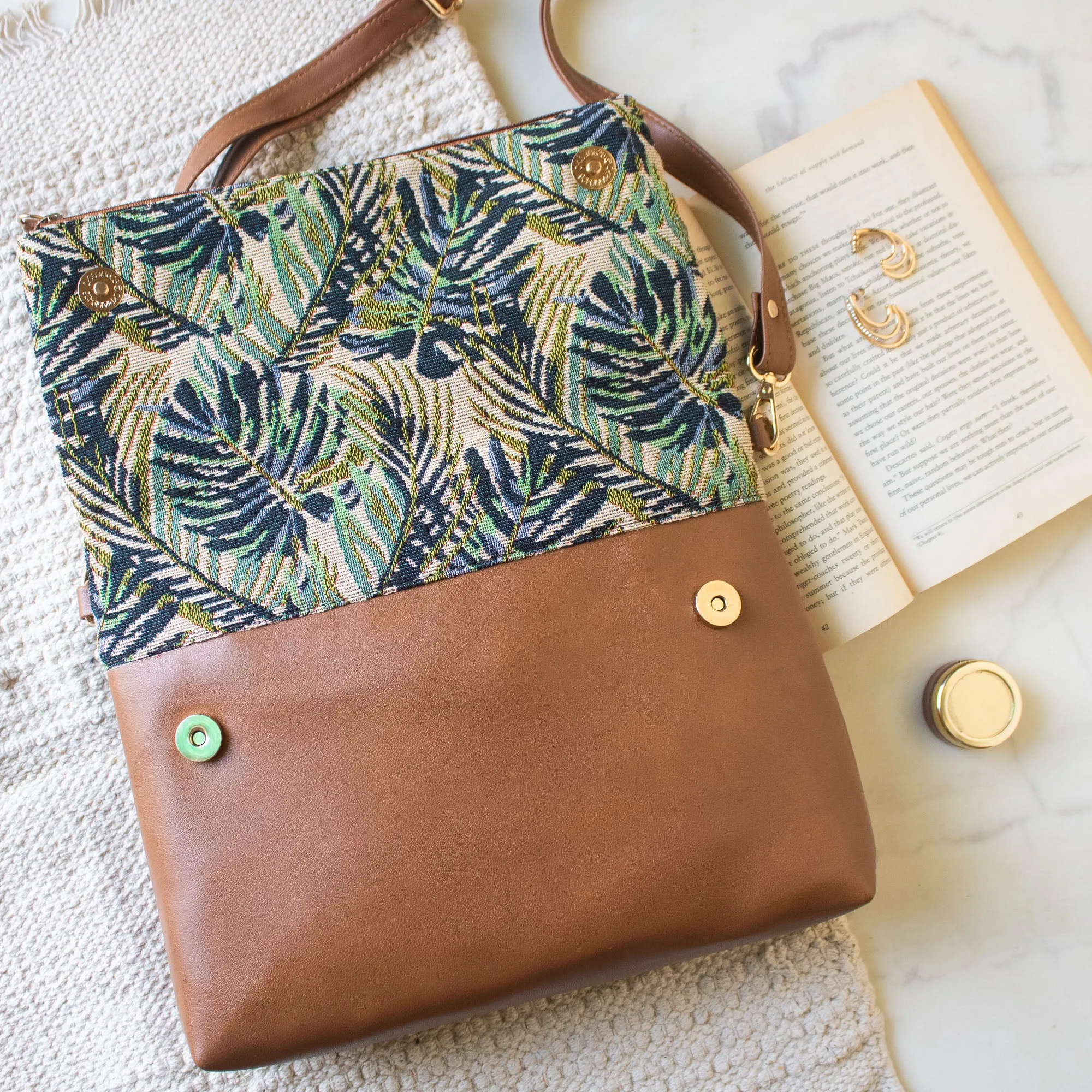 Fold Over Sling Bag - Green Maple (Sample Sale)