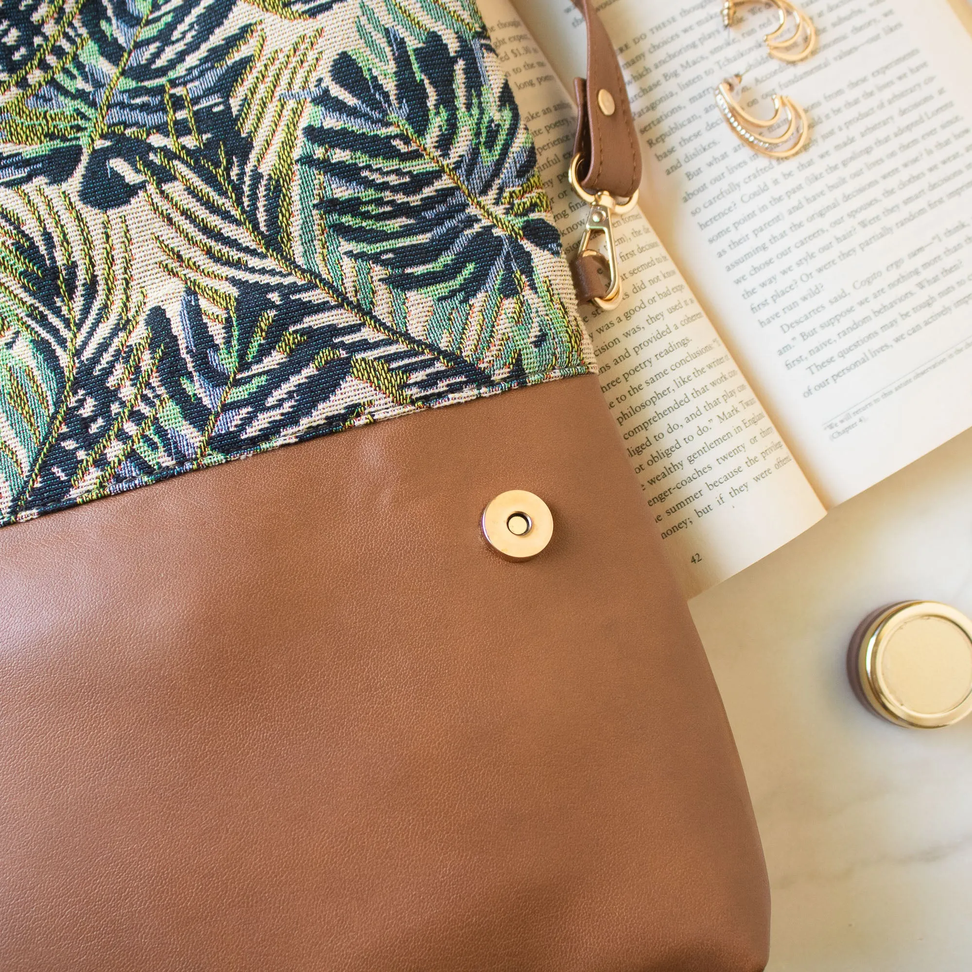 Fold Over Sling Bag - Green Maple (Sample Sale)