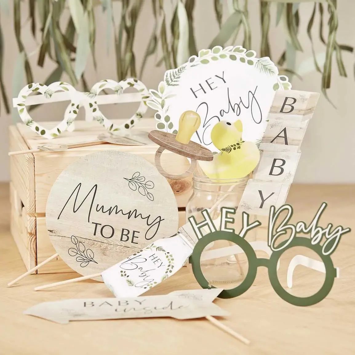 Ginger Ray Botanical Baby Shower Photo Booth Props