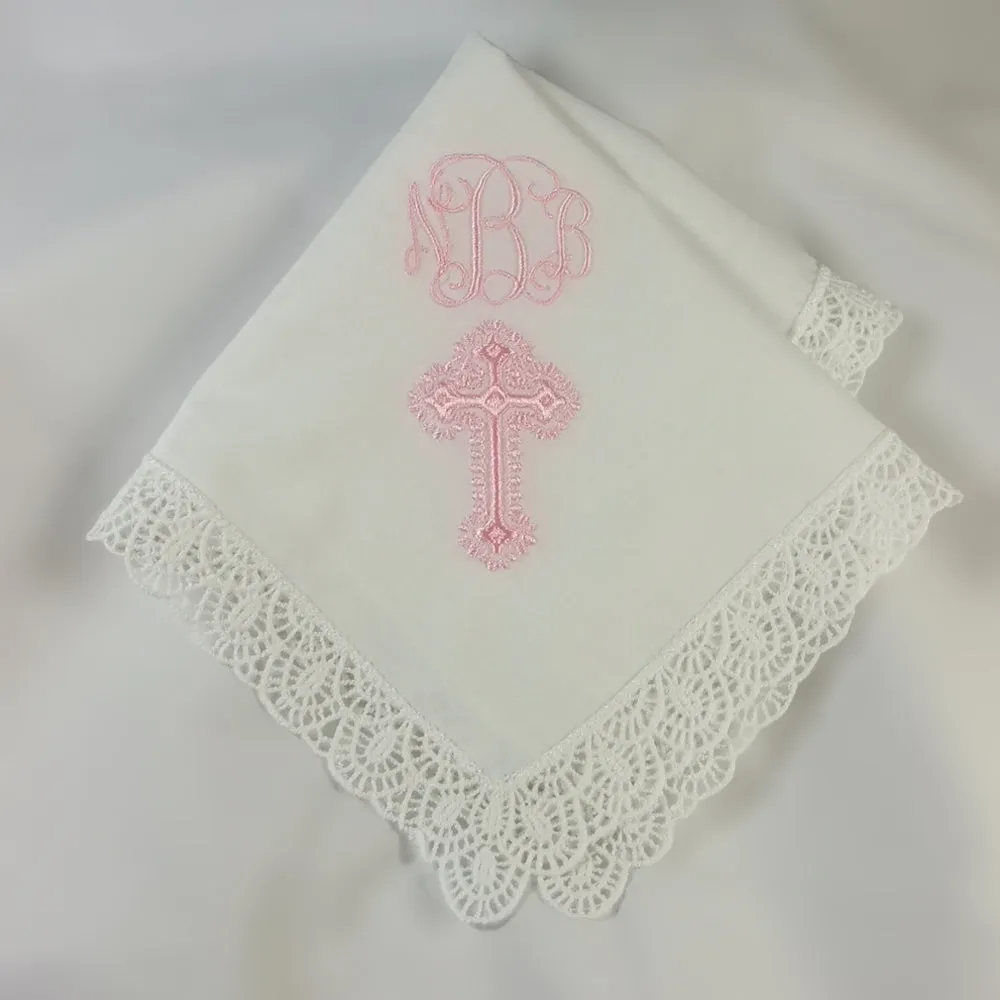 Girl Baptism Handkerchief