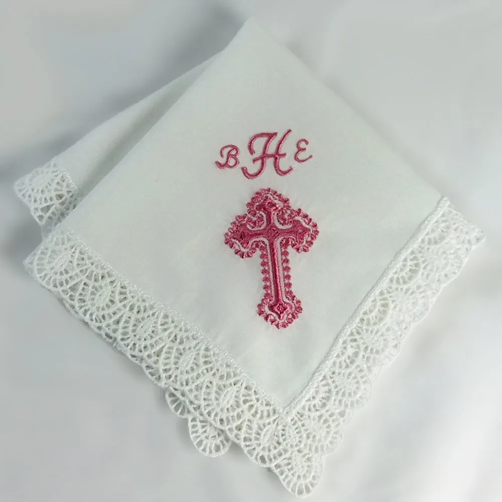 Girl Baptism Handkerchief