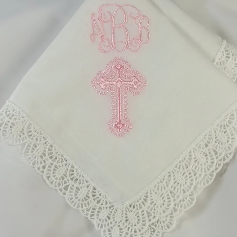 Girl Baptism Handkerchief