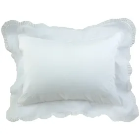 Girls Embroidered Pillow Case - White