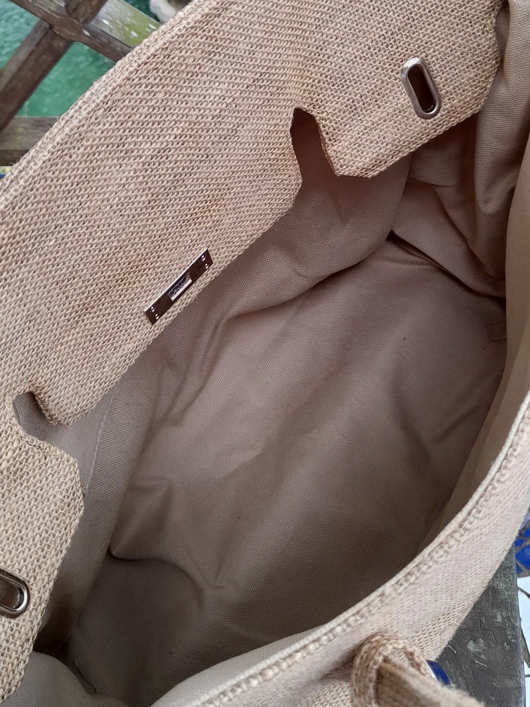 Handmade burlap / jute bag, Large size (45cm)_style 7