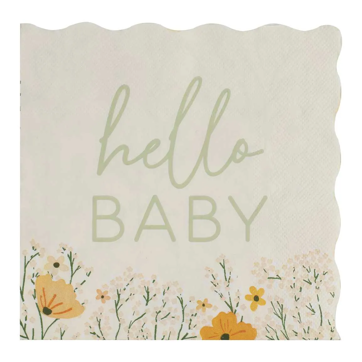 Hello Baby Floral Baby Shower Napkins (pack of 16)