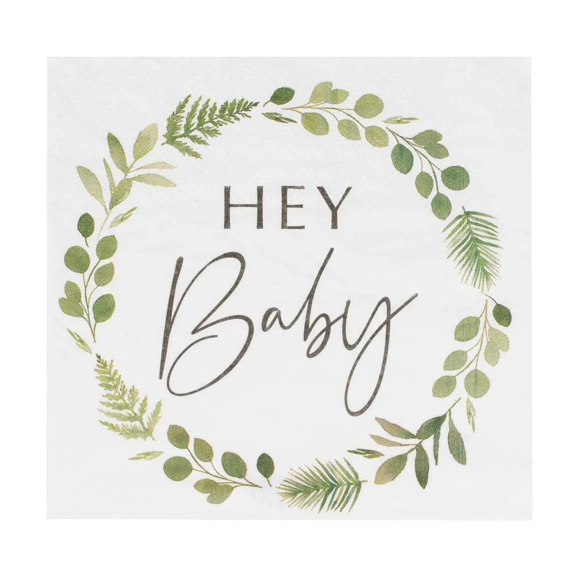 Hey Baby Shower Botanical Napkins (pack of 16)