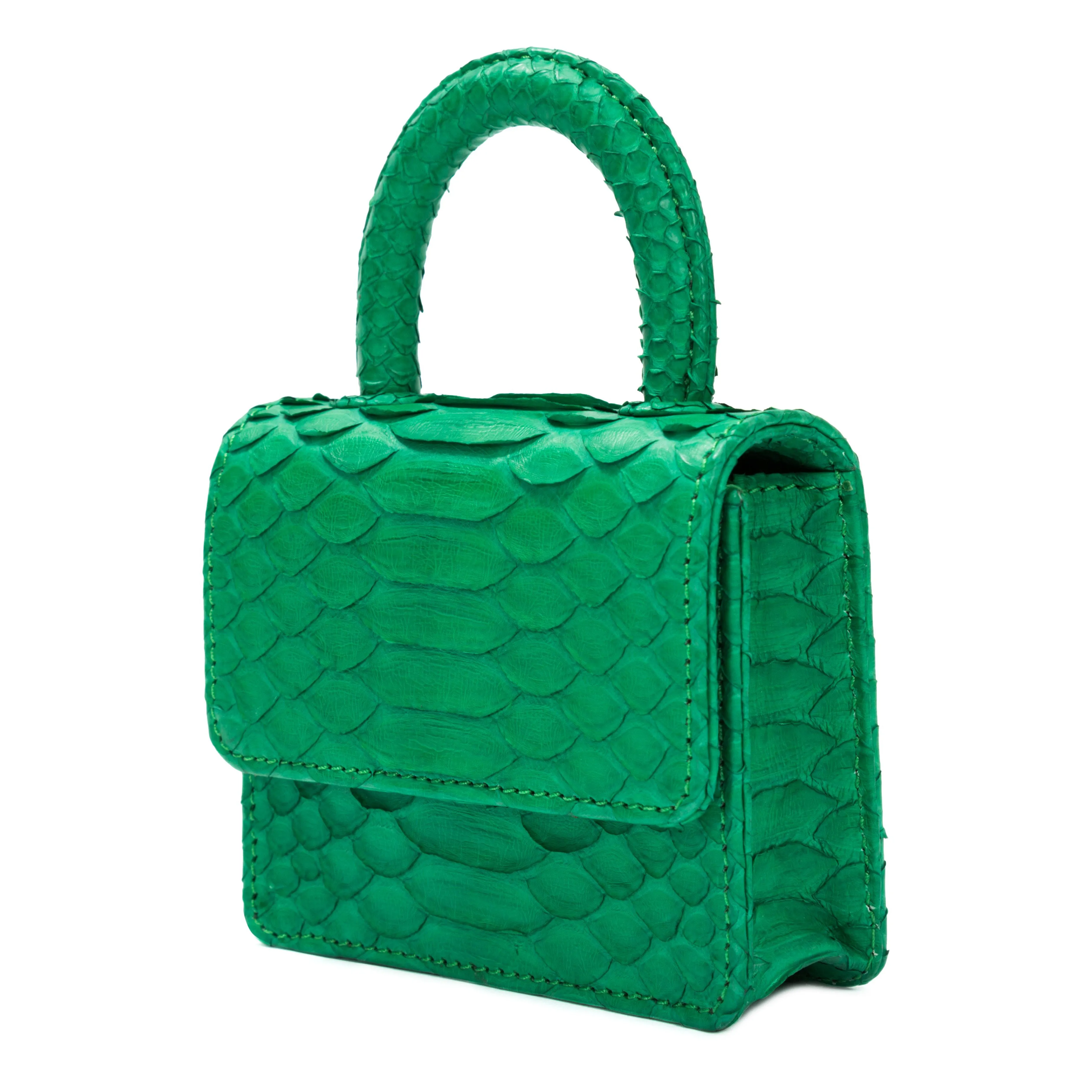 ITSY BITSY MICRO MINI GREEN TOP HANDLE BAG
