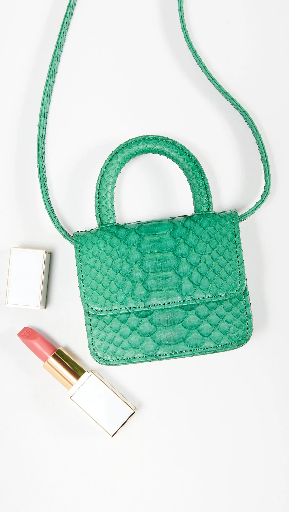 ITSY BITSY MICRO MINI GREEN TOP HANDLE BAG