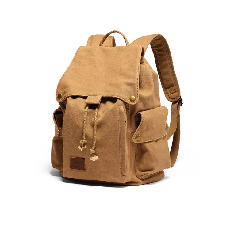 Ladies Canvas Drawstring Backpack Purse Travel Backpack Rucksack For Women