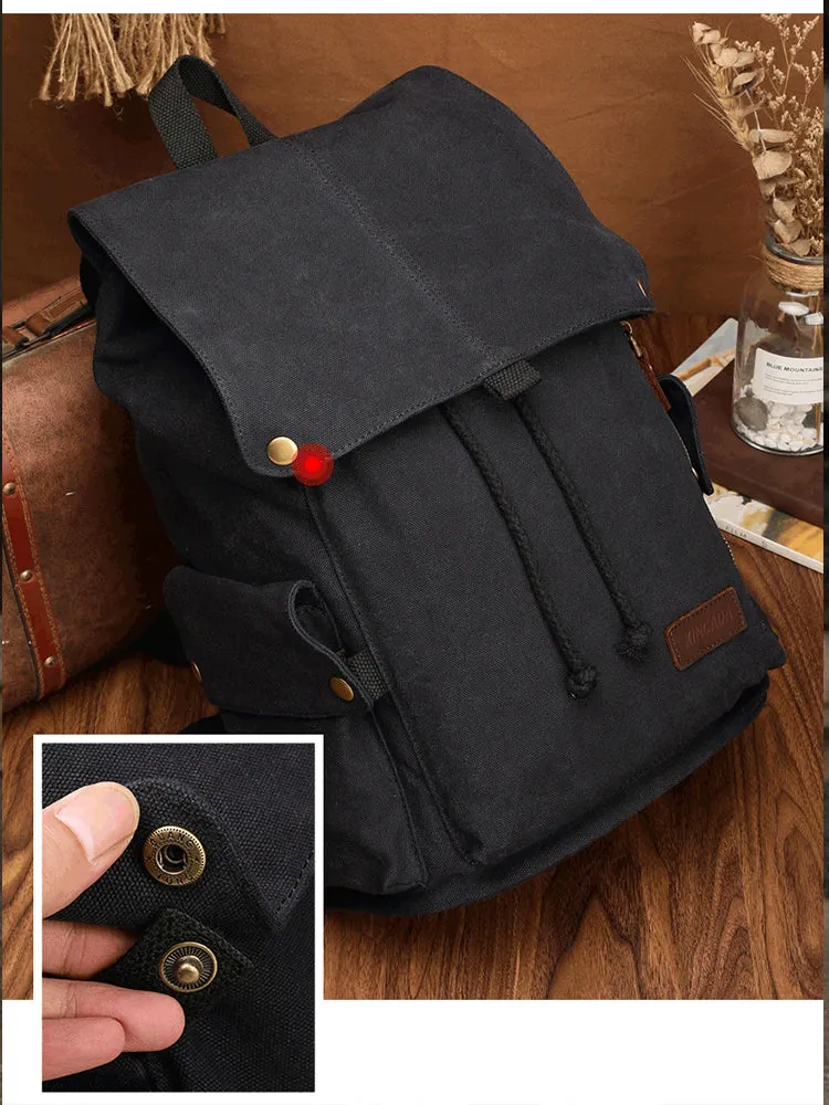 Ladies Canvas Drawstring Backpack Purse Travel Backpack Rucksack For Women