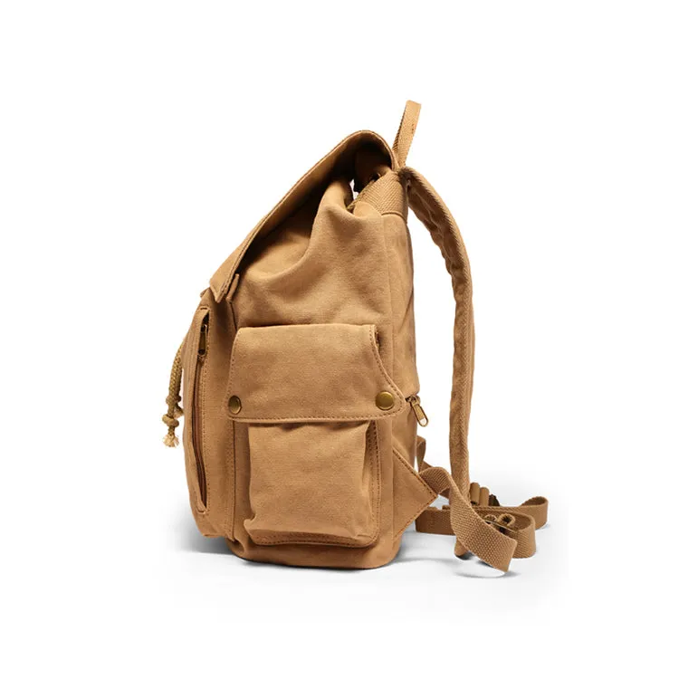 Ladies Canvas Drawstring Backpack Purse Travel Backpack Rucksack For Women