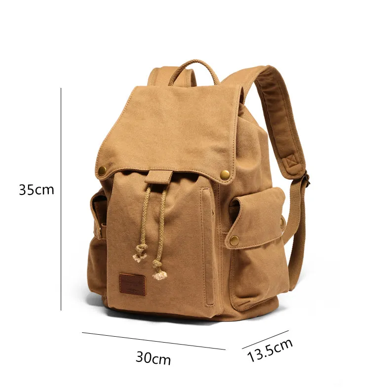 Ladies Canvas Drawstring Backpack Purse Travel Backpack Rucksack For Women