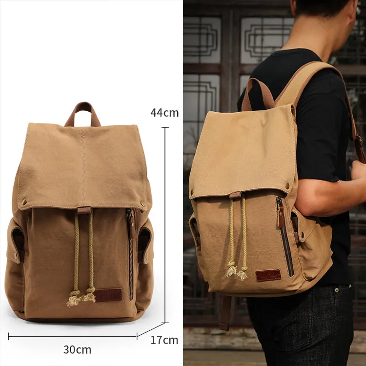 Ladies Canvas Drawstring Backpack Purse Travel Backpack Rucksack For Women
