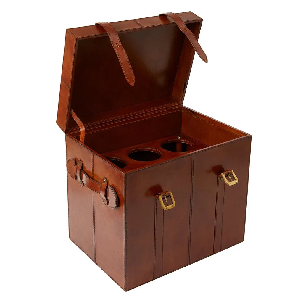 Leather Wine Bottle Trunk