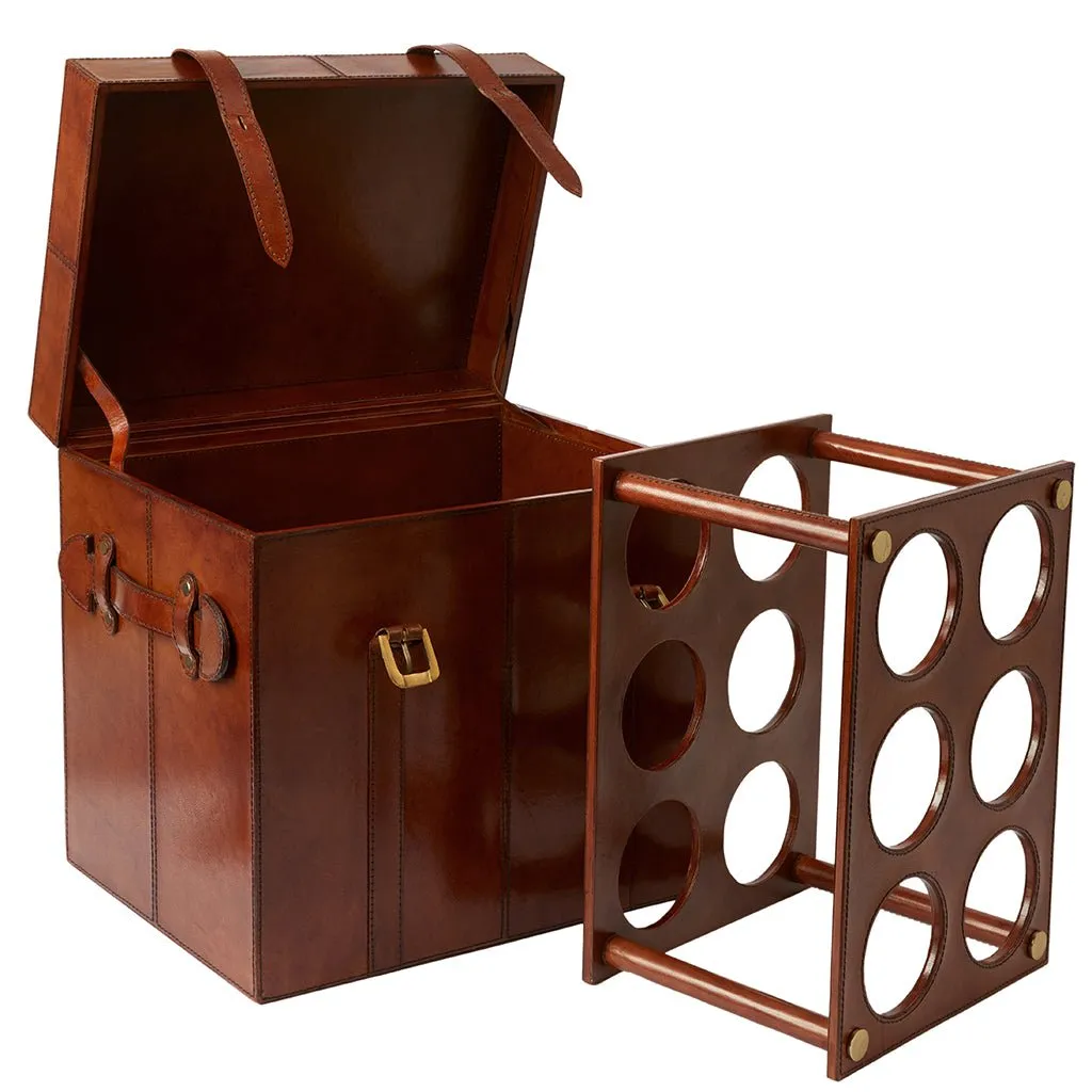 Leather Wine Bottle Trunk