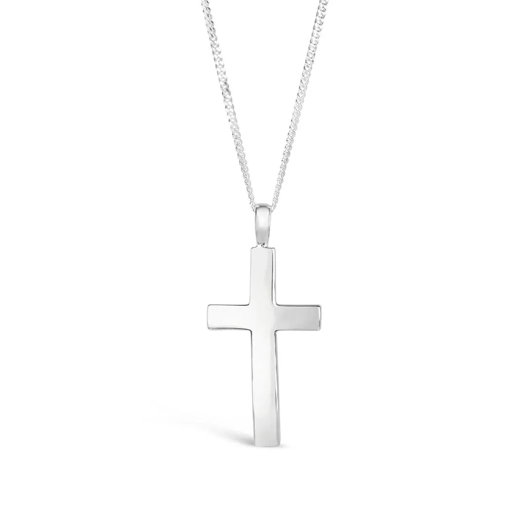Men's Heavy Silver Cross Necklace