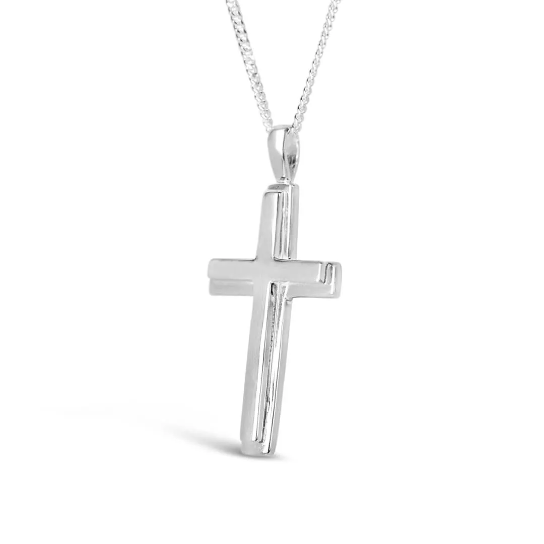 Men's Heavy Silver Cross Necklace