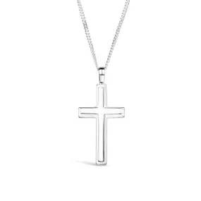 Men's Heavy Silver Cross Necklace