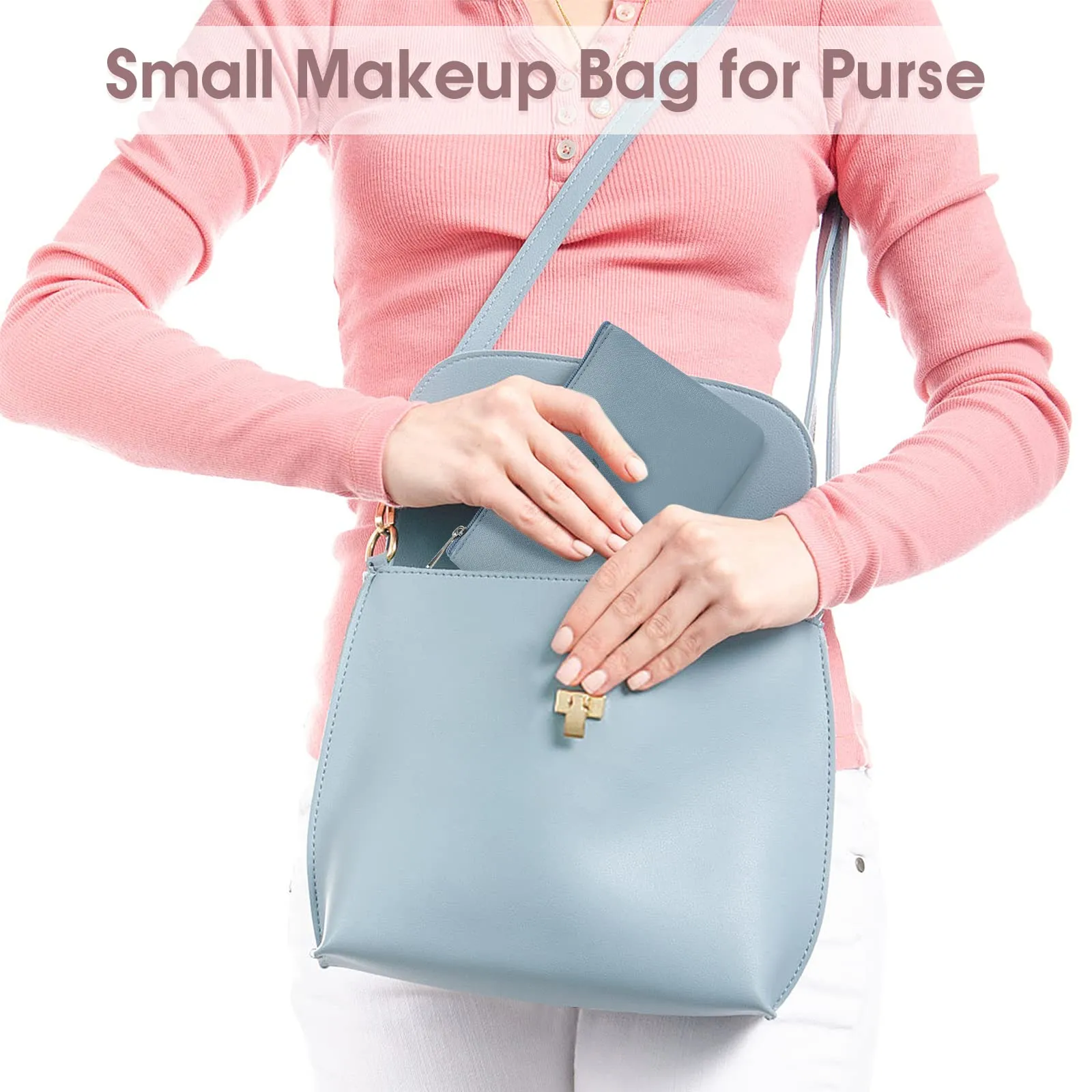 NW5338 Vegan Leather Mini Travel Makeup Pouch