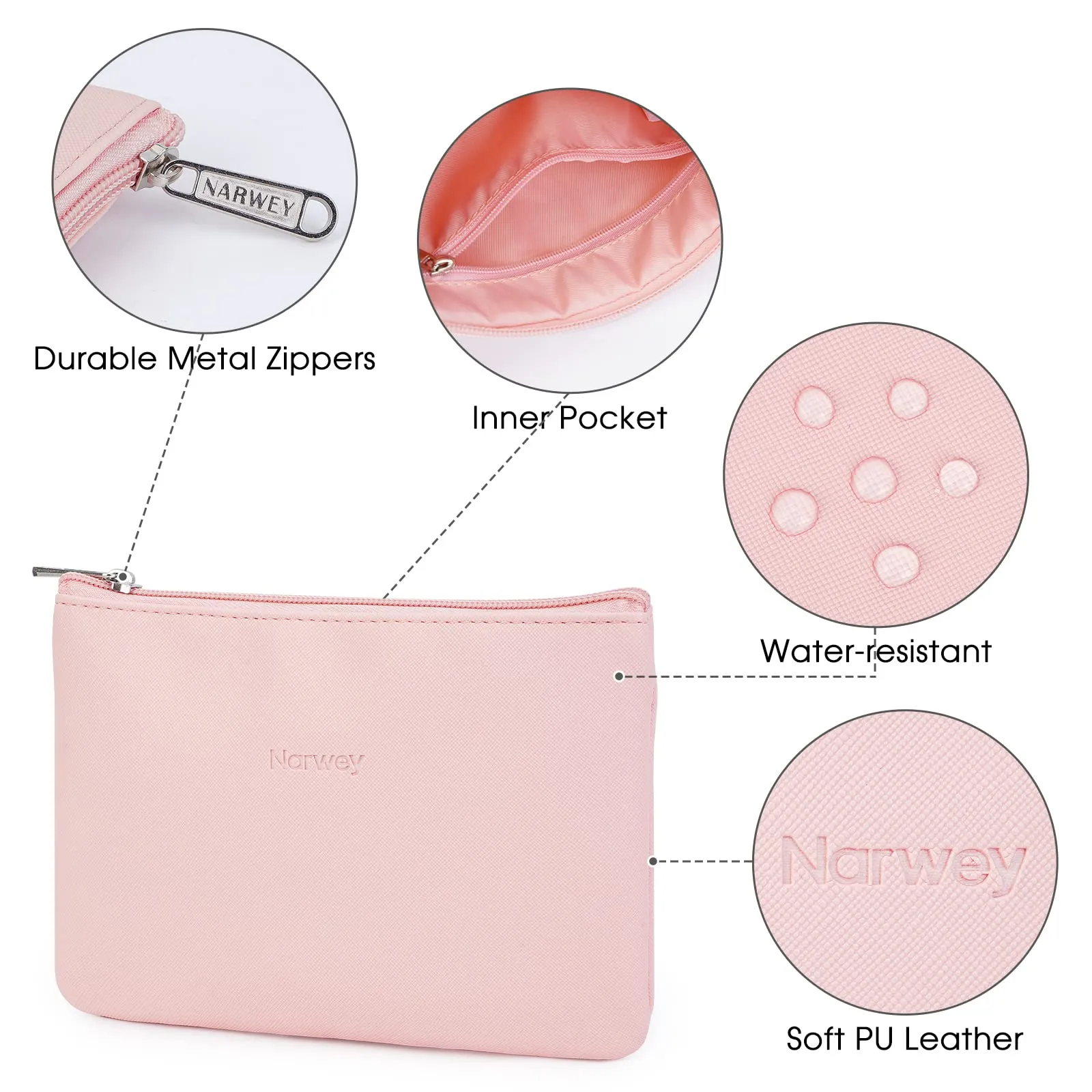 NW5338 Vegan Leather Mini Travel Makeup Pouch