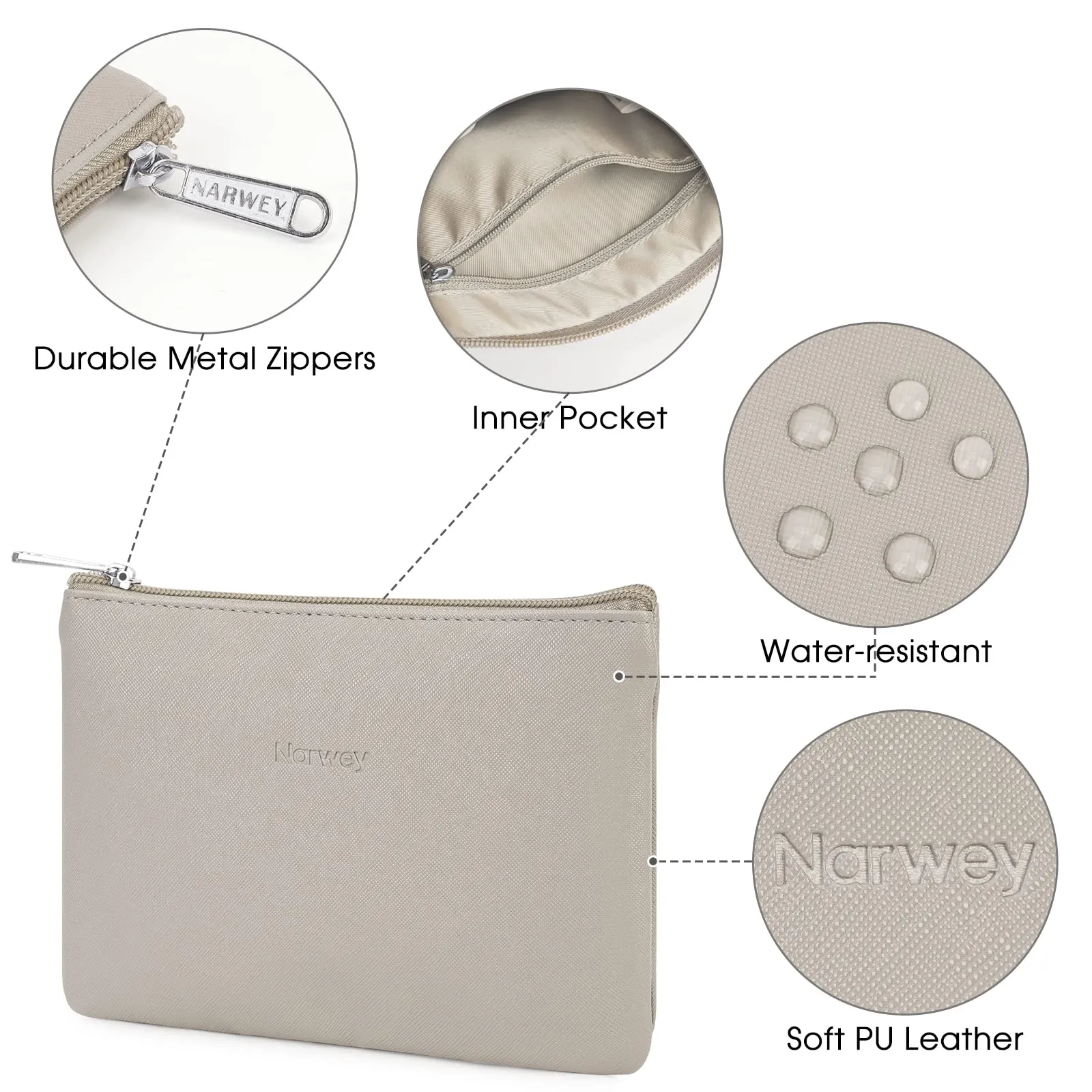 NW5338 Vegan Leather Mini Travel Makeup Pouch