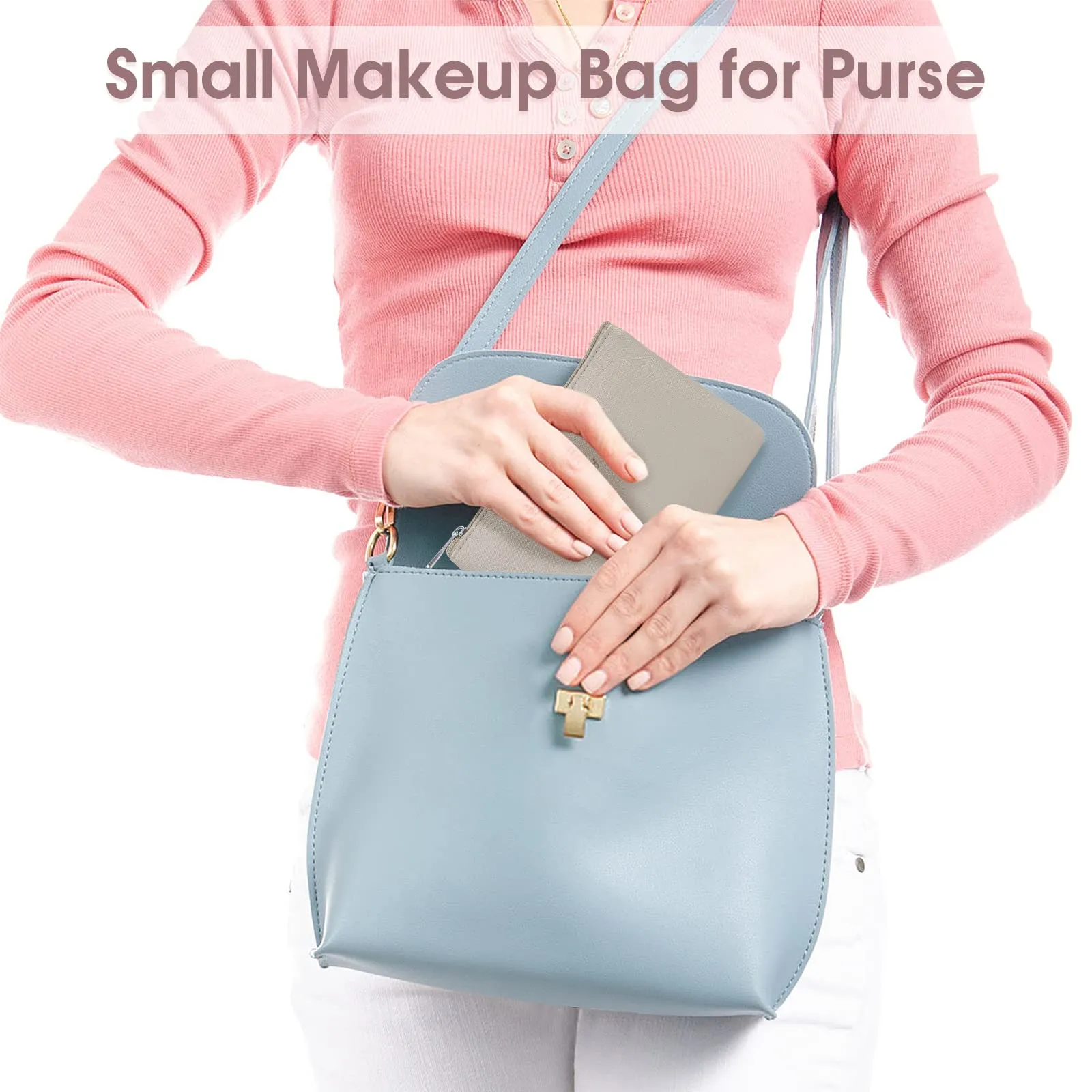 NW5338 Vegan Leather Mini Travel Makeup Pouch