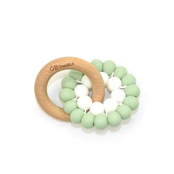 OB Designs Eco-Friendly Teether | Organic Beechwood Silicone Toy