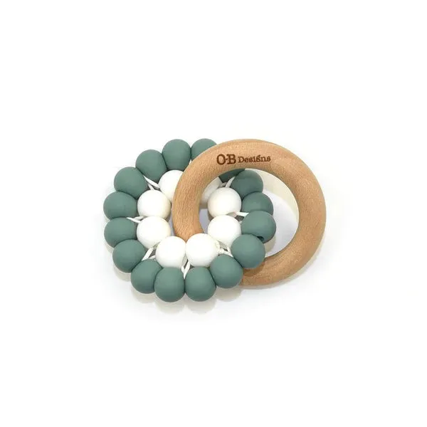 OB Designs Eco-Friendly Teether | Organic Beechwood Silicone Toy