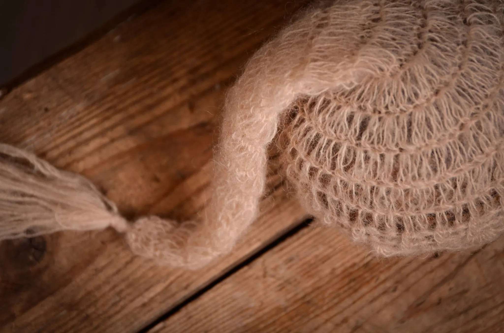Ornate Mohair Sleeping Hat - Beige