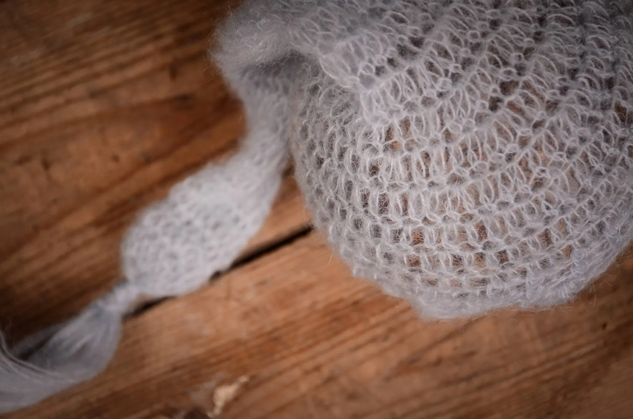 Ornate Mohair Sleeping Hat - Cloud