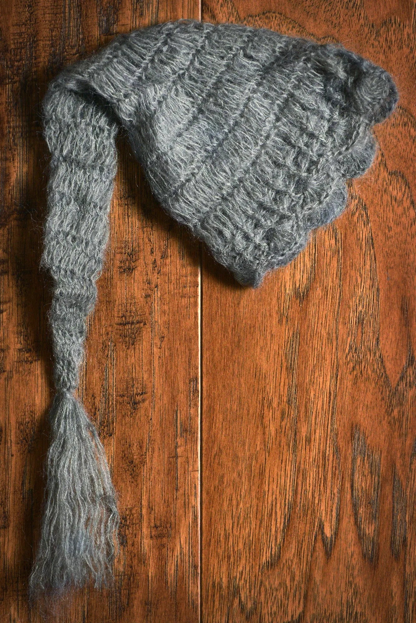 Ornate Mohair Sleeping Hat - Gray