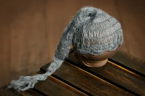 Ornate Mohair Sleeping Hat - Gray