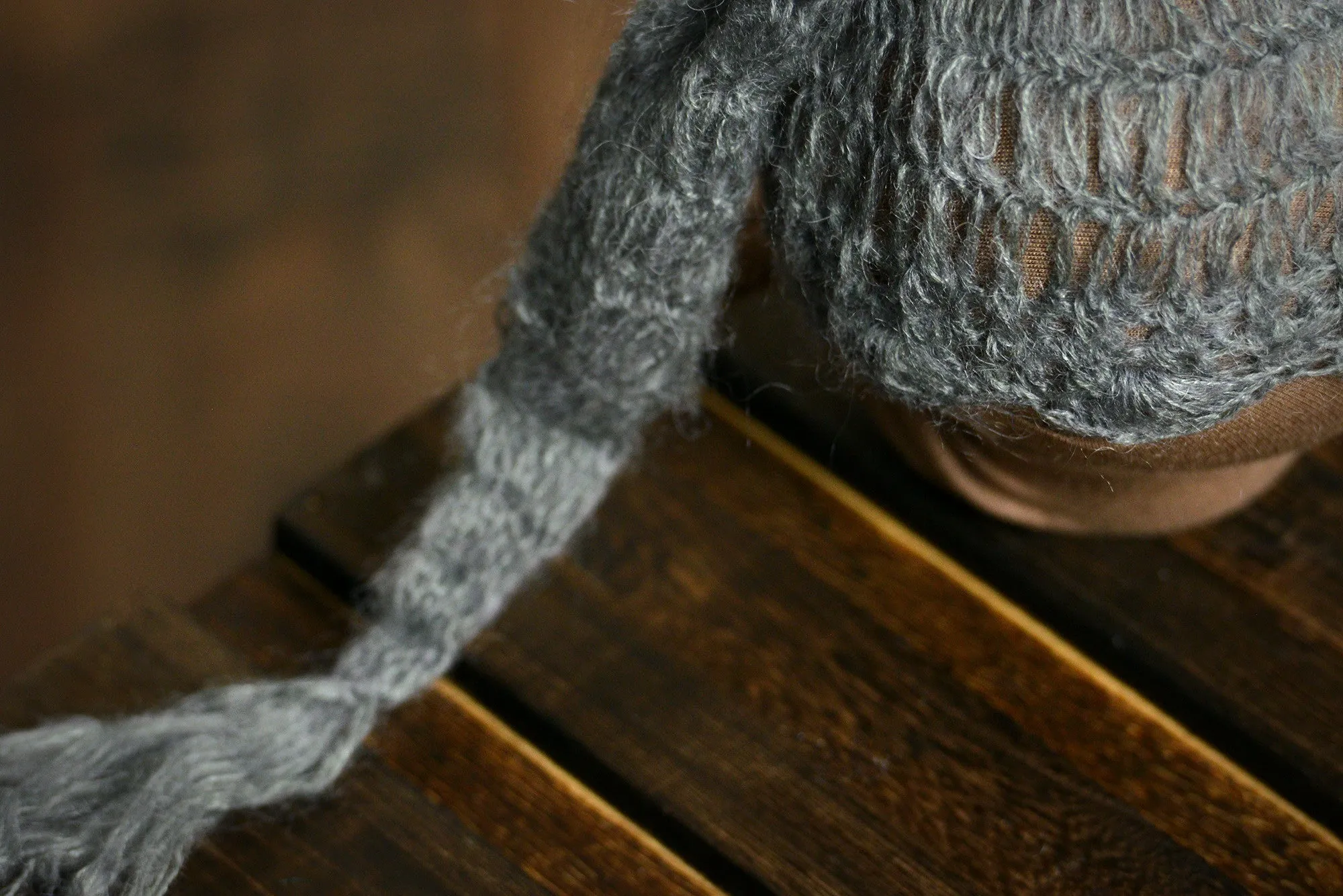 Ornate Mohair Sleeping Hat - Gray