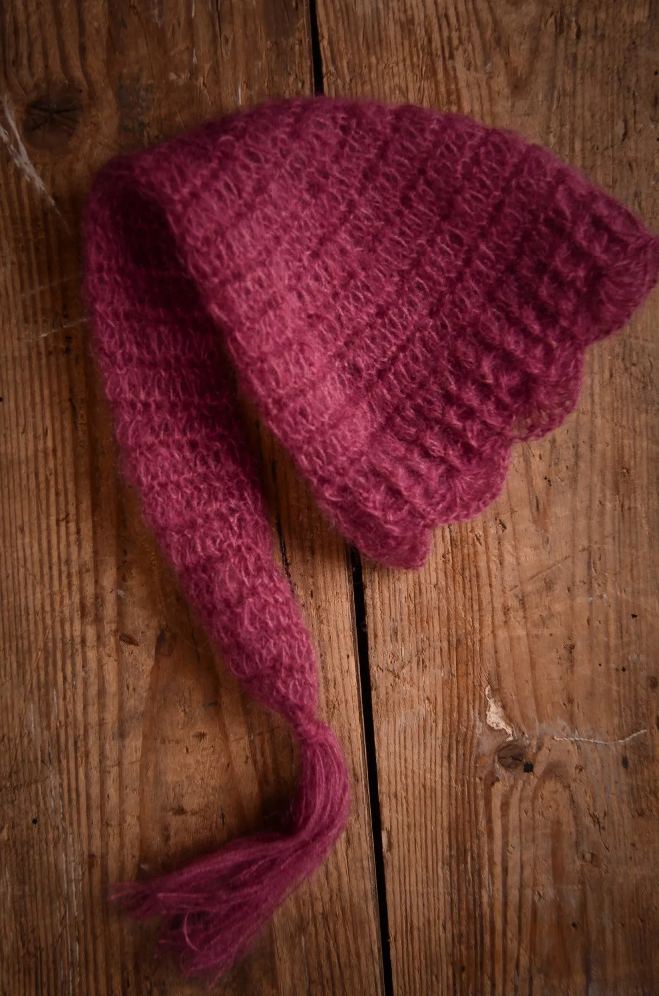 Ornate Mohair Sleeping Hat - Mauve